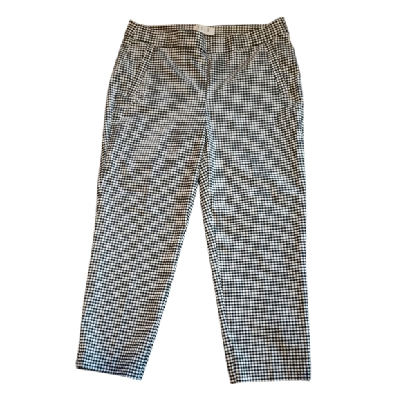 ELLE Black and White Gingham Pull On Pants Size Medium - Picture 1 of 3